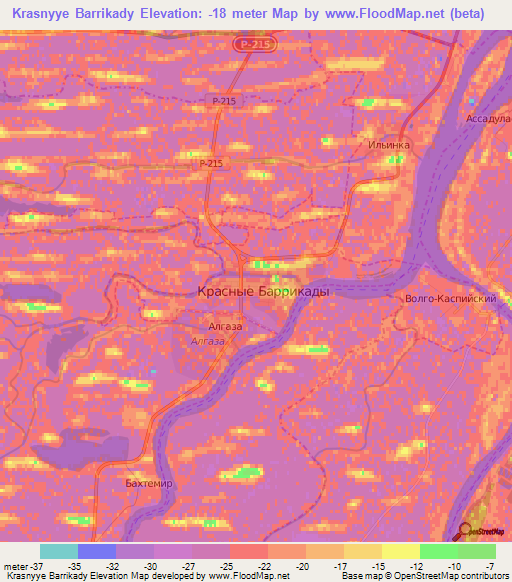 Krasnyye Barrikady,Russia Elevation Map