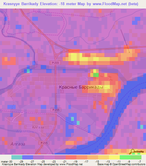 Krasnyye Barrikady,Russia Elevation Map