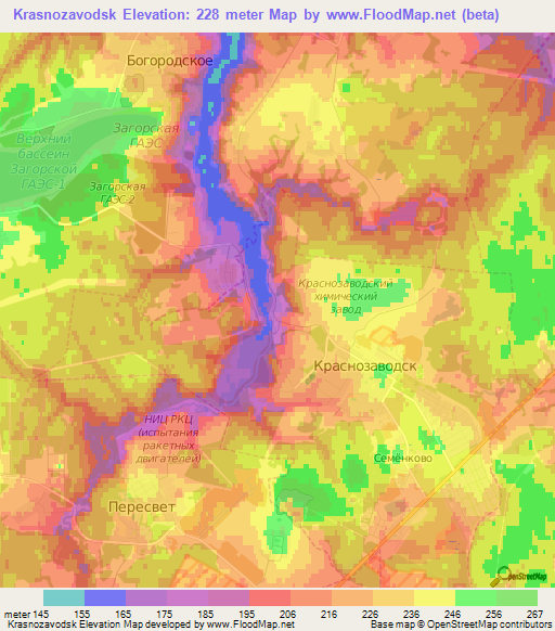 Krasnozavodsk,Russia Elevation Map