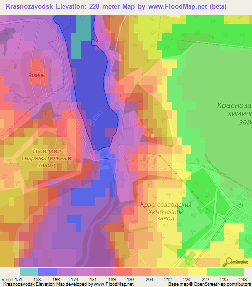 Krasnozavodsk,Russia Elevation Map