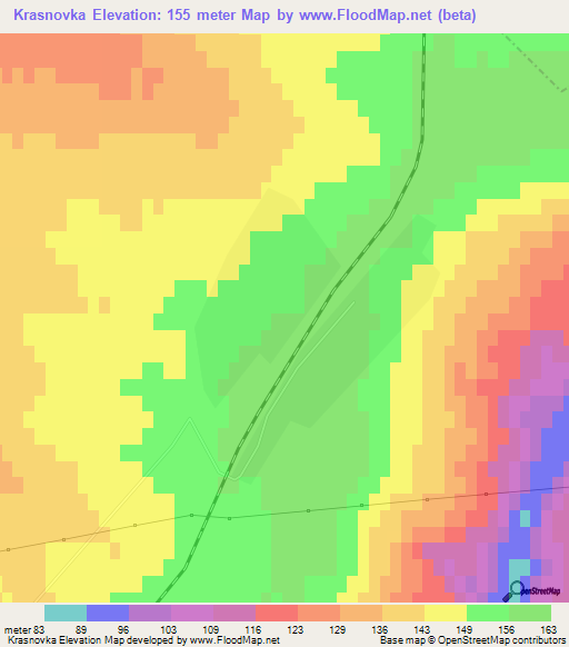 Krasnovka,Russia Elevation Map