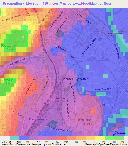 Krasnoufimsk,Russia Elevation Map