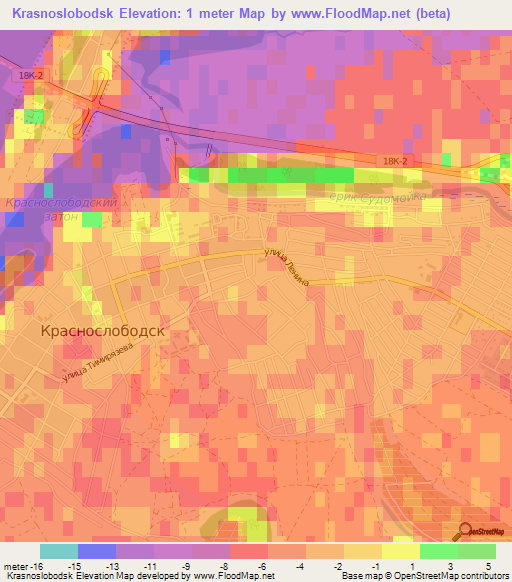 Krasnoslobodsk,Russia Elevation Map