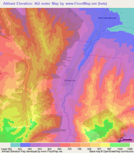 Alkhast,Russia Elevation Map