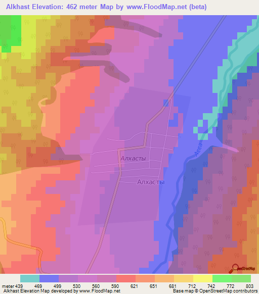 Alkhast,Russia Elevation Map