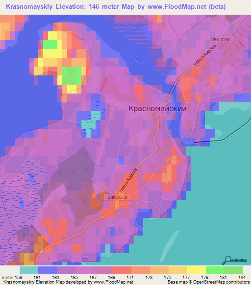 Krasnomayskiy,Russia Elevation Map