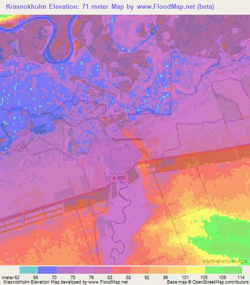 Krasnokholm,Russia Elevation Map