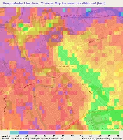 Krasnokholm,Russia Elevation Map