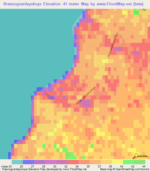 Krasnogvardeyskoye,Russia Elevation Map