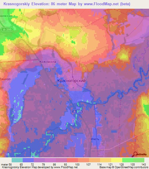 Krasnogorskiy,Russia Elevation Map