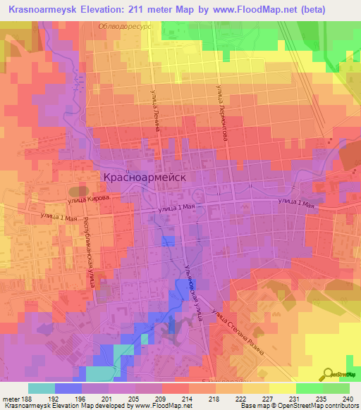 Krasnoarmeysk,Russia Elevation Map