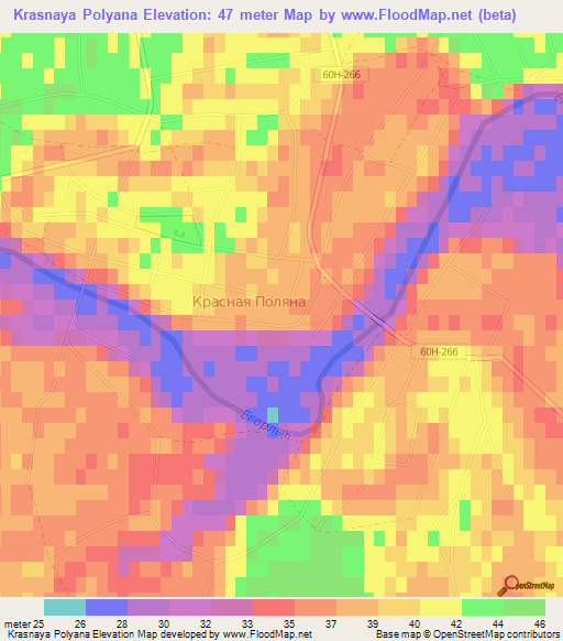 Krasnaya Polyana,Russia Elevation Map