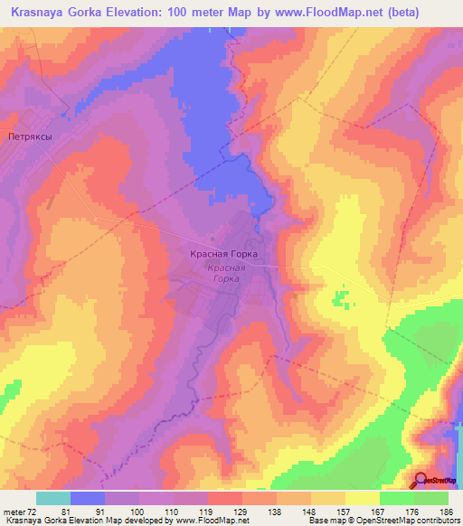 Krasnaya Gorka,Russia Elevation Map