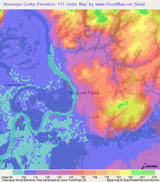 Krasnaya Gorka,Russia Elevation Map