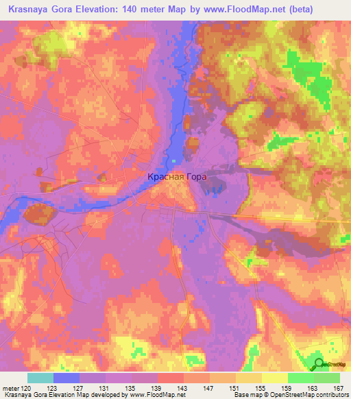 Krasnaya Gora,Russia Elevation Map