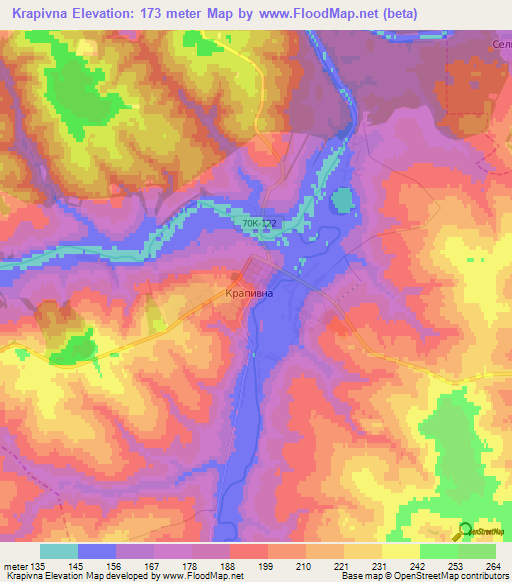 Krapivna,Russia Elevation Map