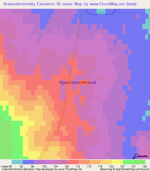 Krasnokholmskiy,Russia Elevation Map