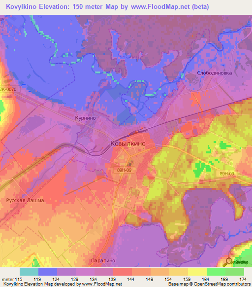 Kovylkino,Russia Elevation Map