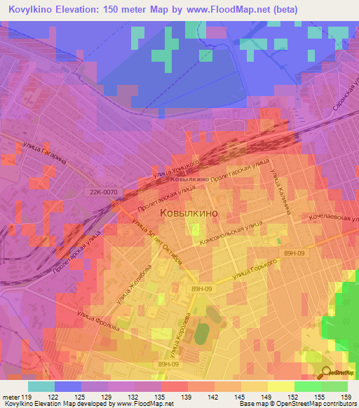 Kovylkino,Russia Elevation Map