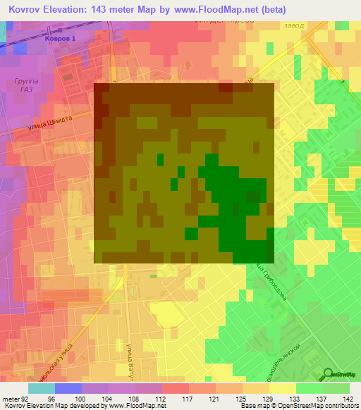 Kovrov,Russia Elevation Map