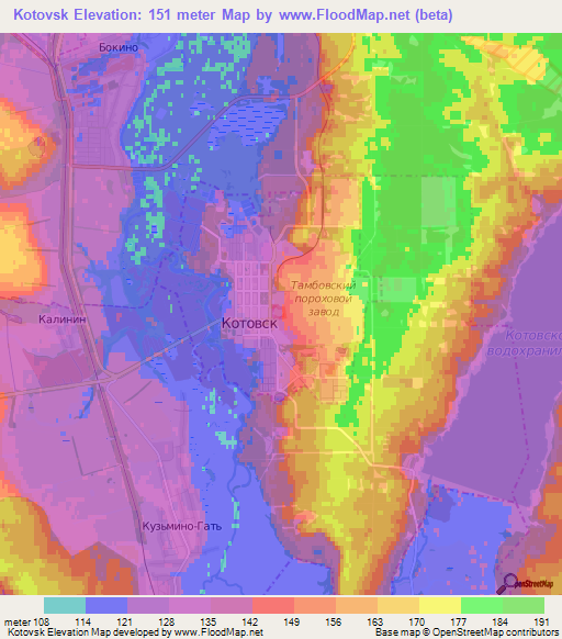 Kotovsk,Russia Elevation Map