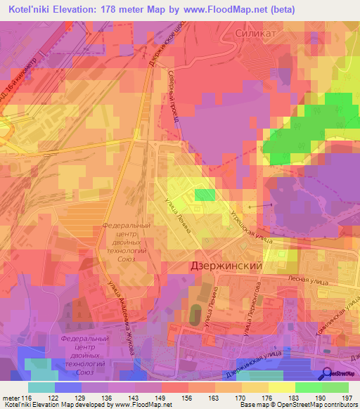 Kotel'niki,Russia Elevation Map