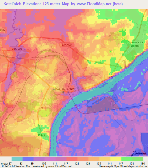 Kotel'nich,Russia Elevation Map