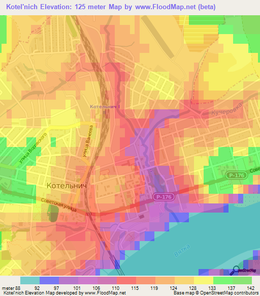 Kotel'nich,Russia Elevation Map