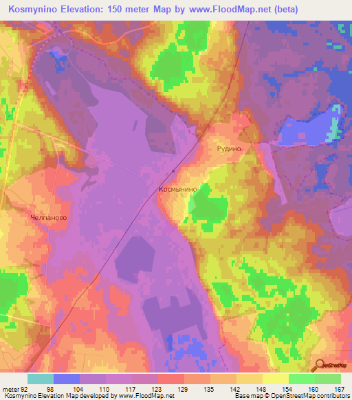 Kosmynino,Russia Elevation Map