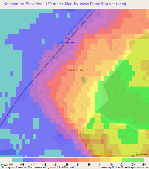 Kosmynino,Russia Elevation Map