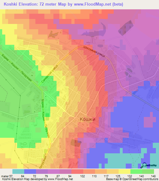 Koshki,Russia Elevation Map