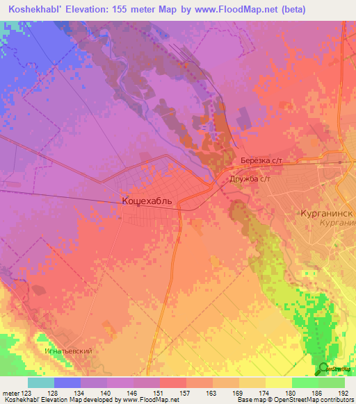 Koshekhabl',Russia Elevation Map