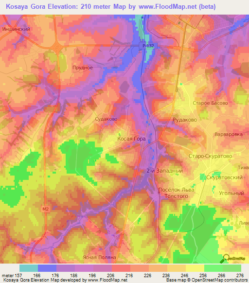 Kosaya Gora,Russia Elevation Map