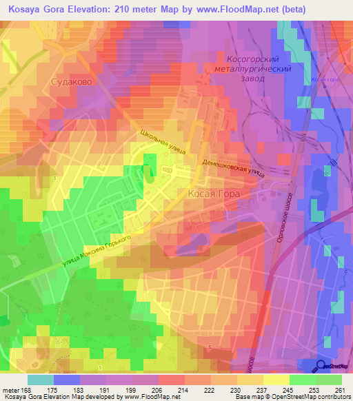 Kosaya Gora,Russia Elevation Map