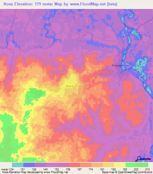 Kosa,Russia Elevation Map