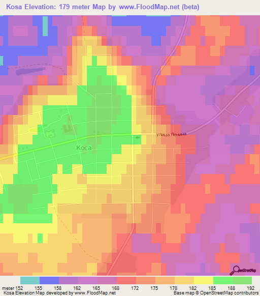 Kosa,Russia Elevation Map