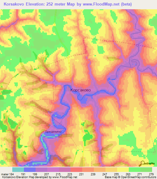 Korsakovo,Russia Elevation Map