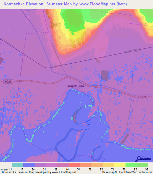 Kormezhka,Russia Elevation Map