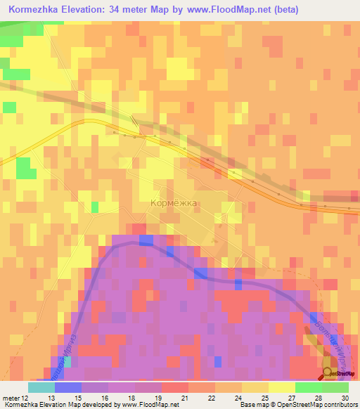 Kormezhka,Russia Elevation Map