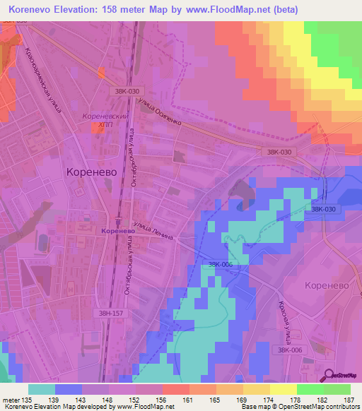 Korenevo,Russia Elevation Map