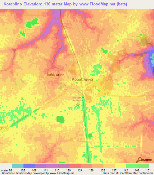 Korablino,Russia Elevation Map