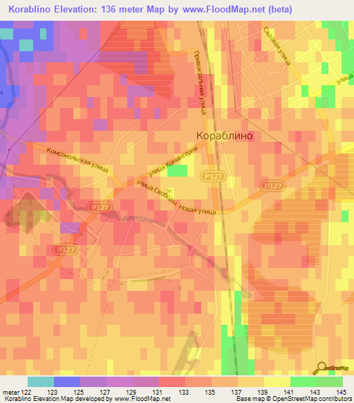 Korablino,Russia Elevation Map