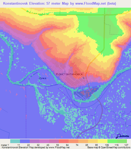 Konstantinovsk,Russia Elevation Map