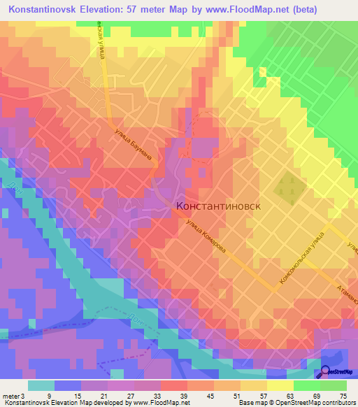 Konstantinovsk,Russia Elevation Map