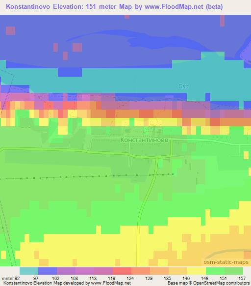 Konstantinovo,Russia Elevation Map