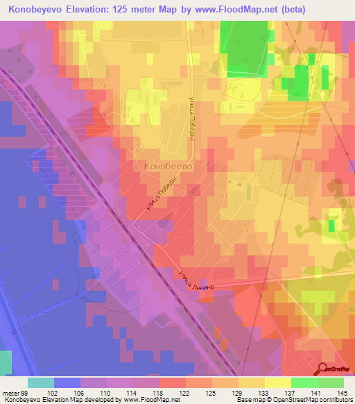 Konobeyevo,Russia Elevation Map