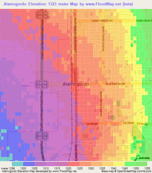 Alamogordo,US Elevation Map