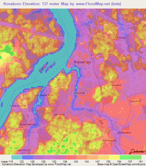 Konakovo,Russia Elevation Map