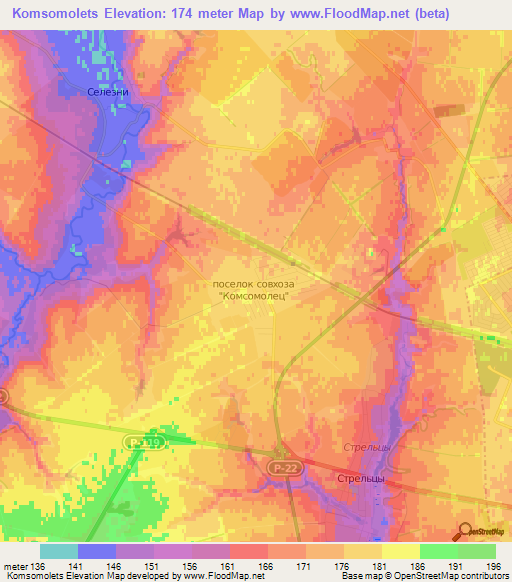 Komsomolets,Russia Elevation Map