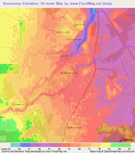 Kommunar,Russia Elevation Map